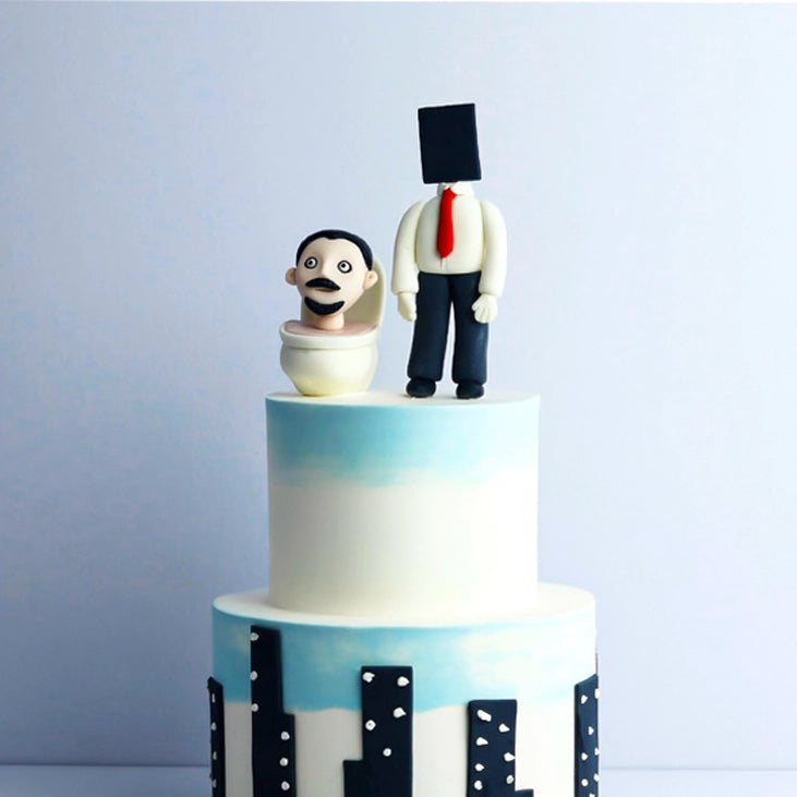 Two-Tier Skibidi Theme Cake