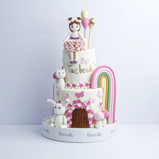 Two-Tier Girl Birthday Cake