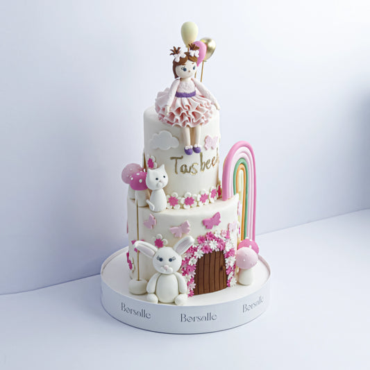 Two-Tier Girl Birthday Cake