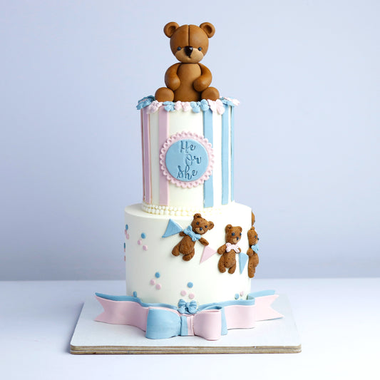 Two-Tier Teddy Bear Charm Cake