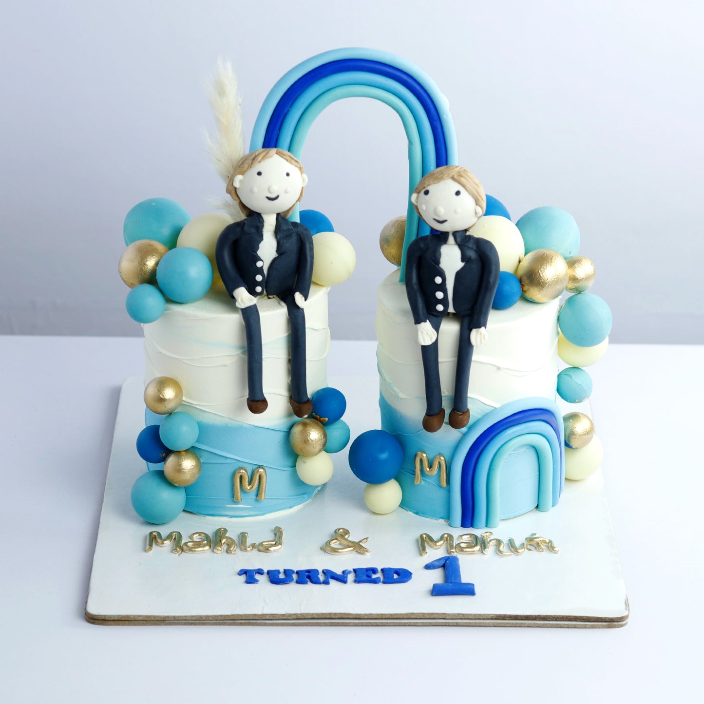 Two by Two Twin Rainbow Cake