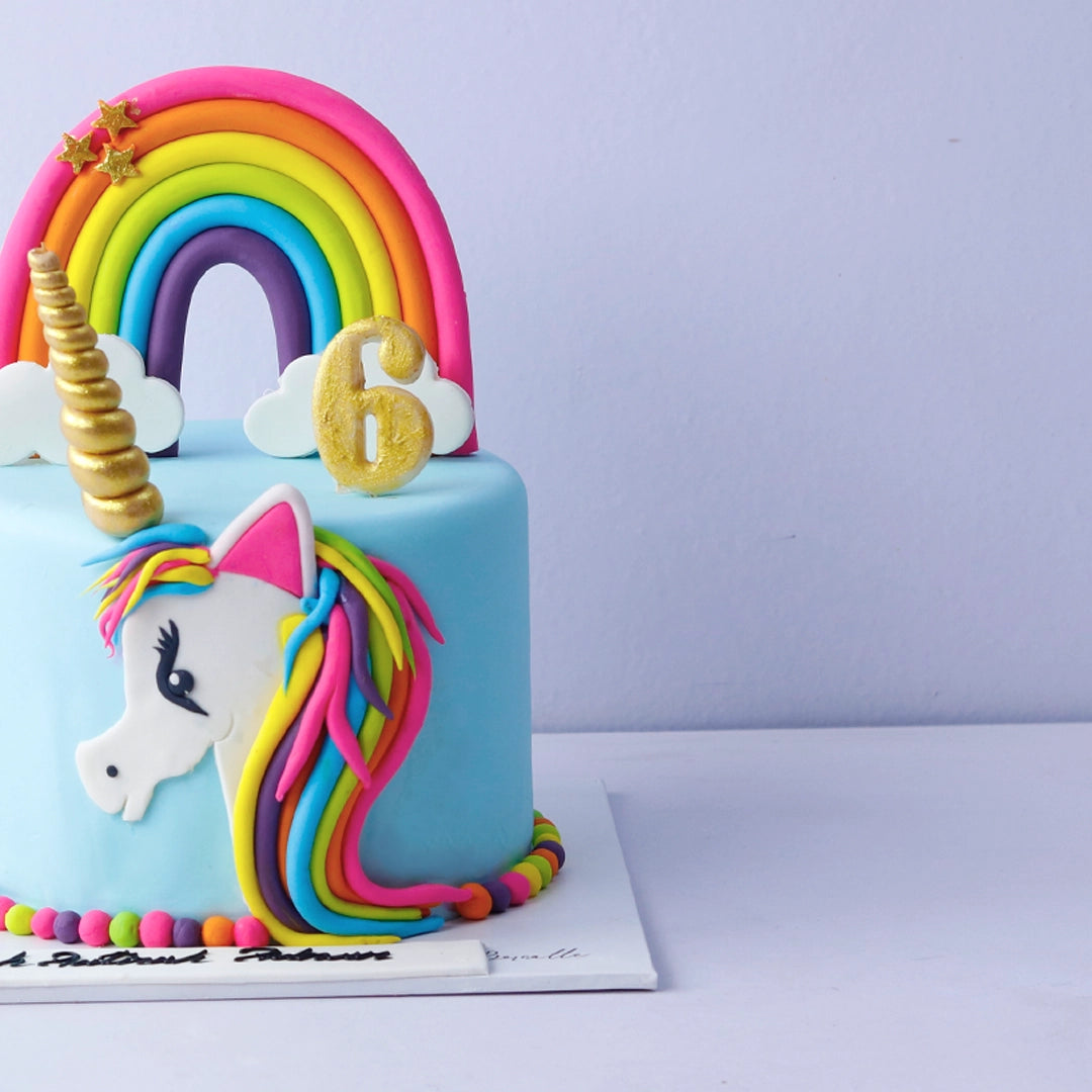 Whimsical Rainbow Unicorn Cake