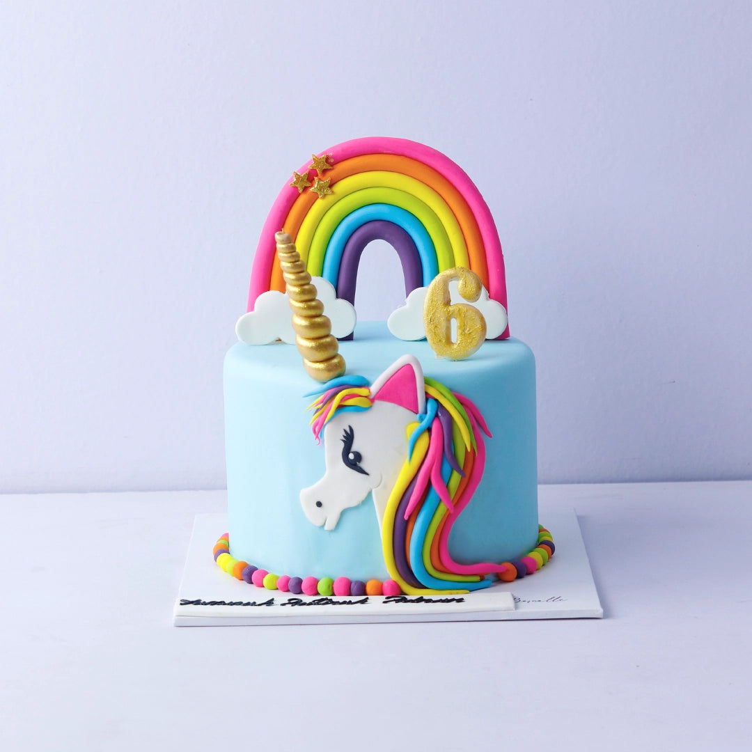 Whimsical Rainbow Unicorn Cake