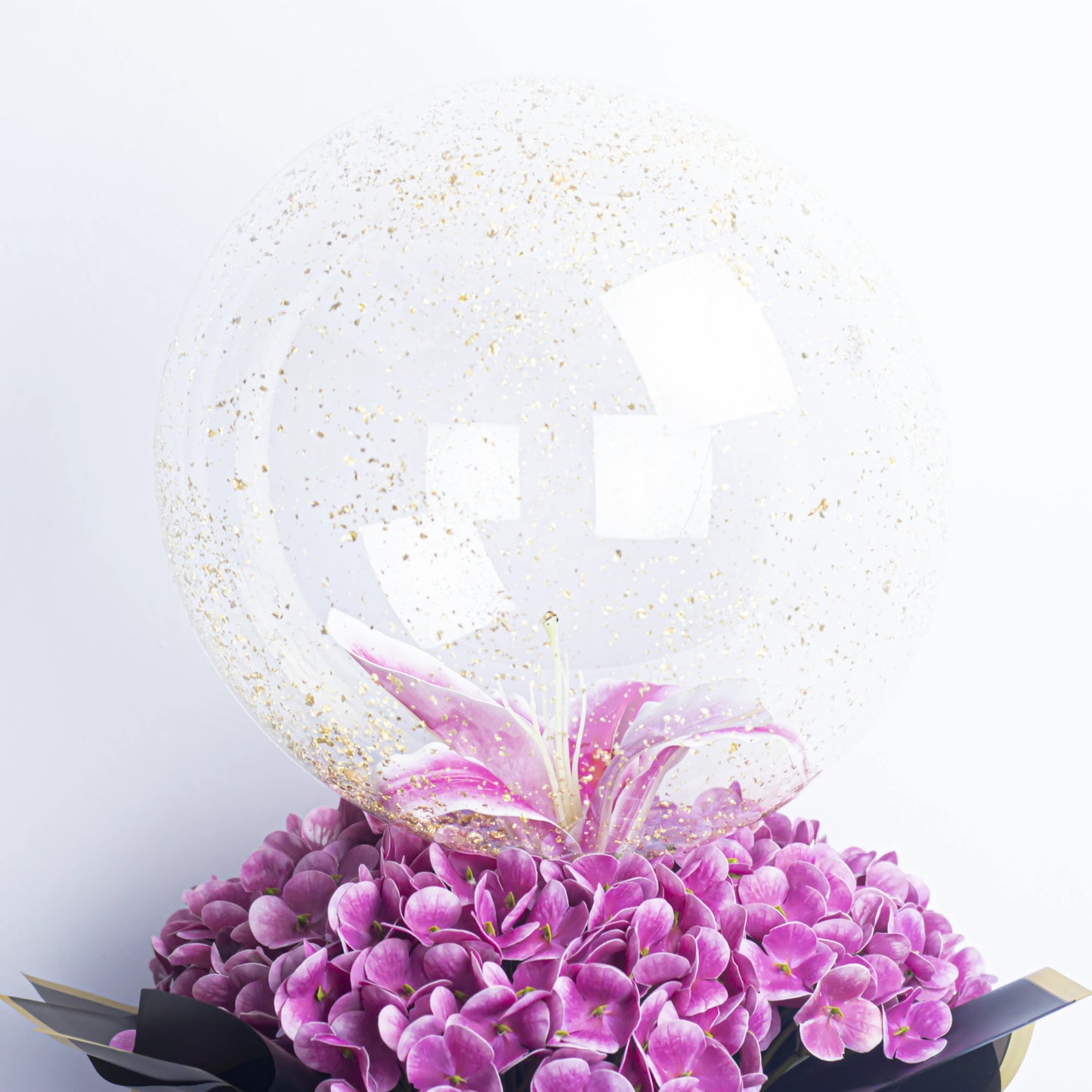 Purple Floral Balloon Birthday Bouquet