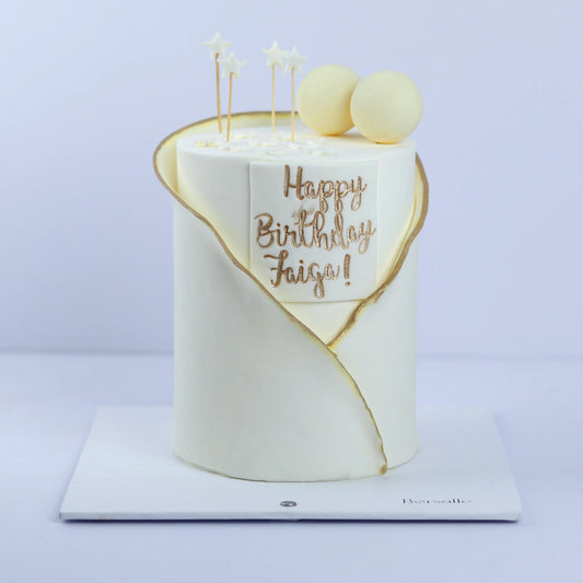 Royal White Birthday Cake