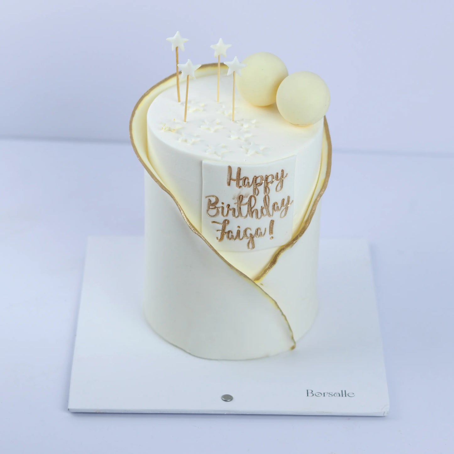 Royal White Birthday Cake