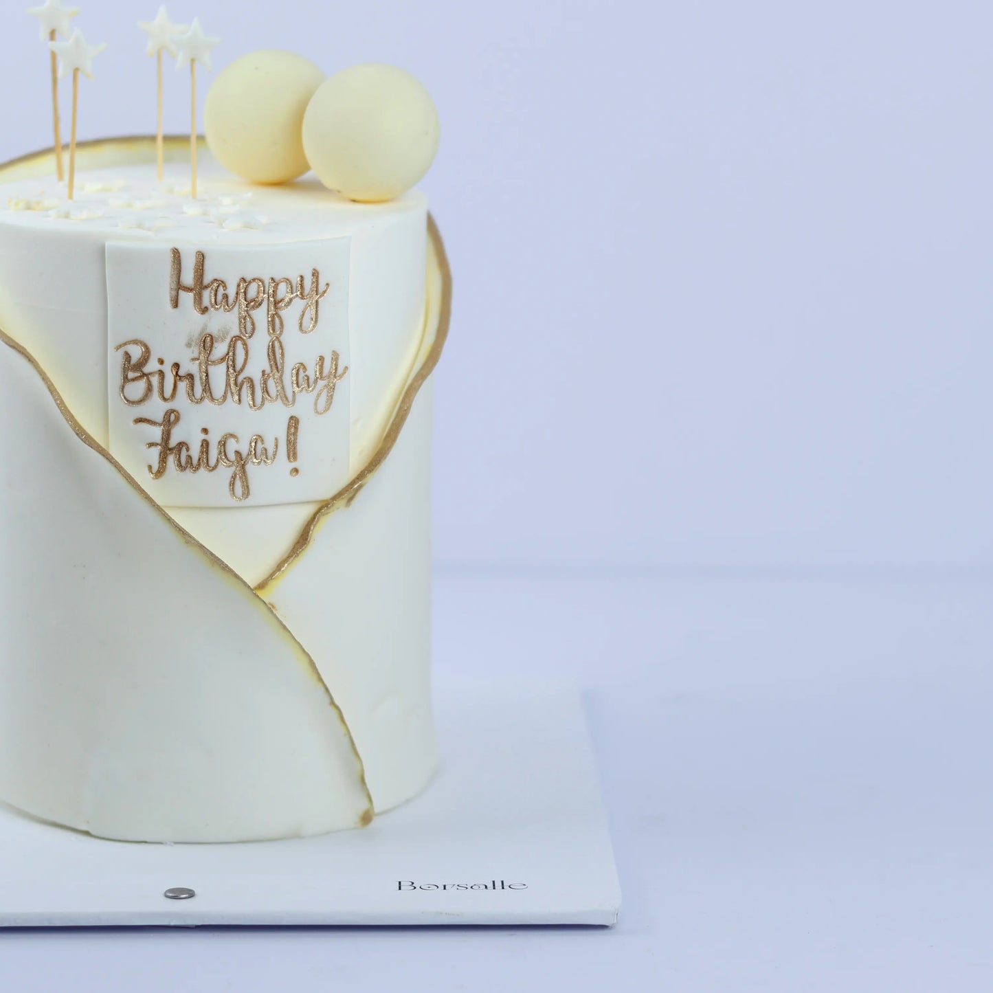 Royal White Birthday Cake