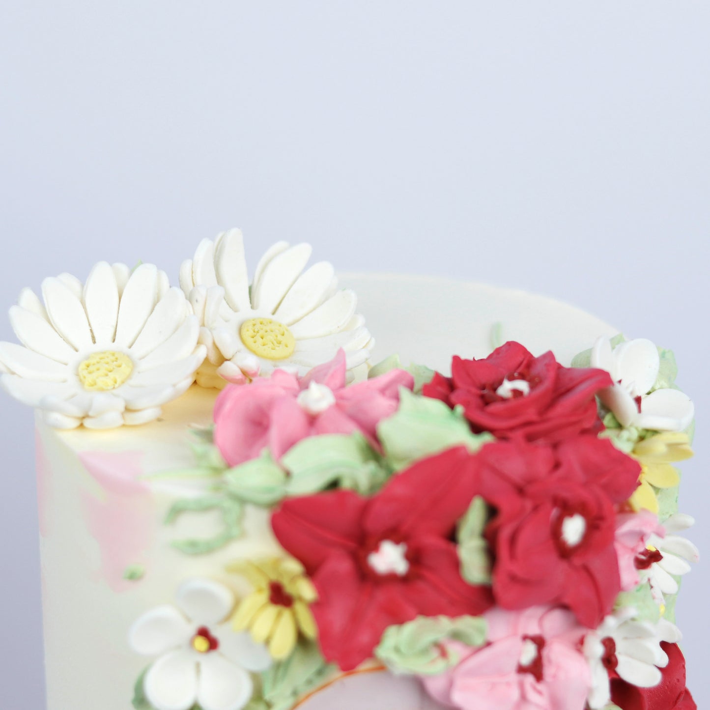 Two-Tier Sweet Floral Marriage Day Cake