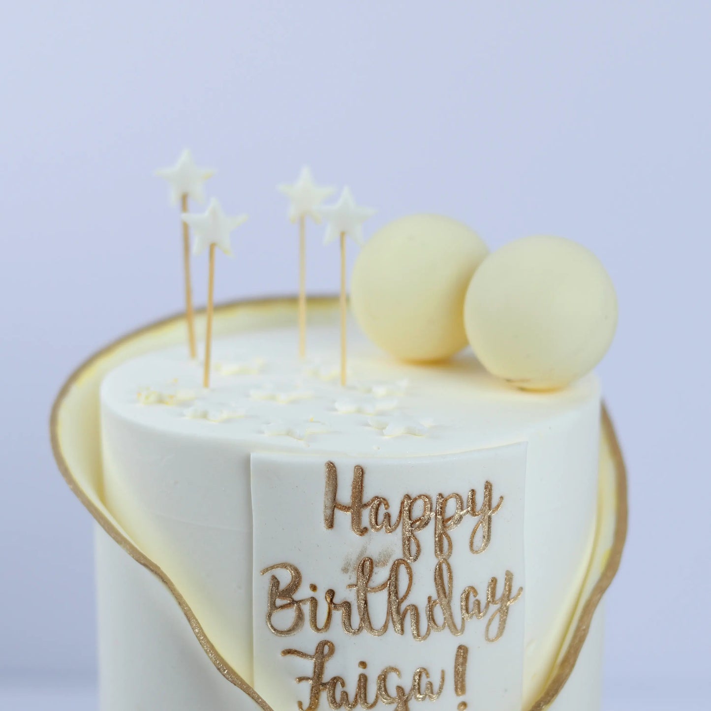 Royal White Birthday Cake