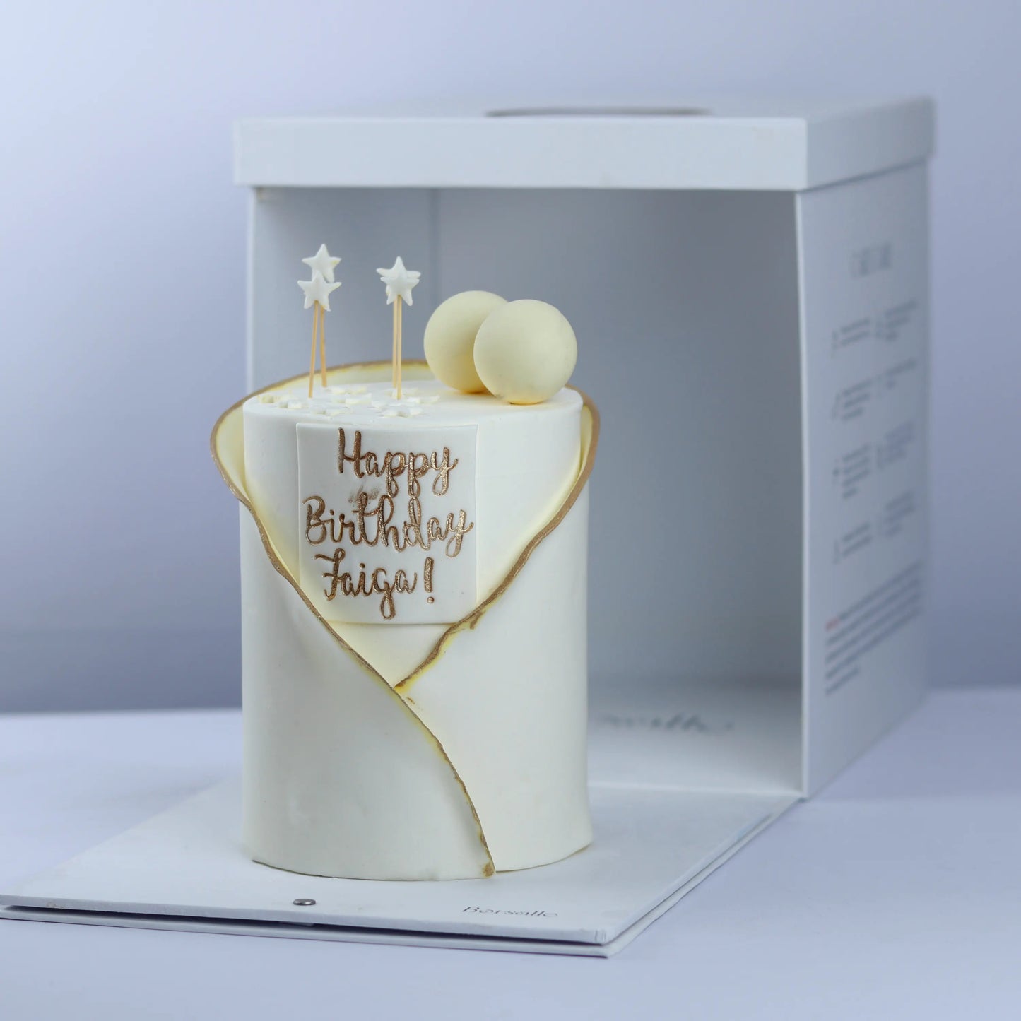 Royal White Birthday Cake