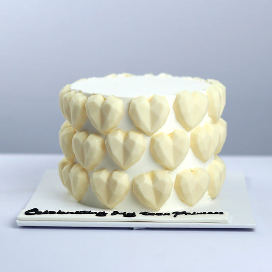 Heart In White Cake