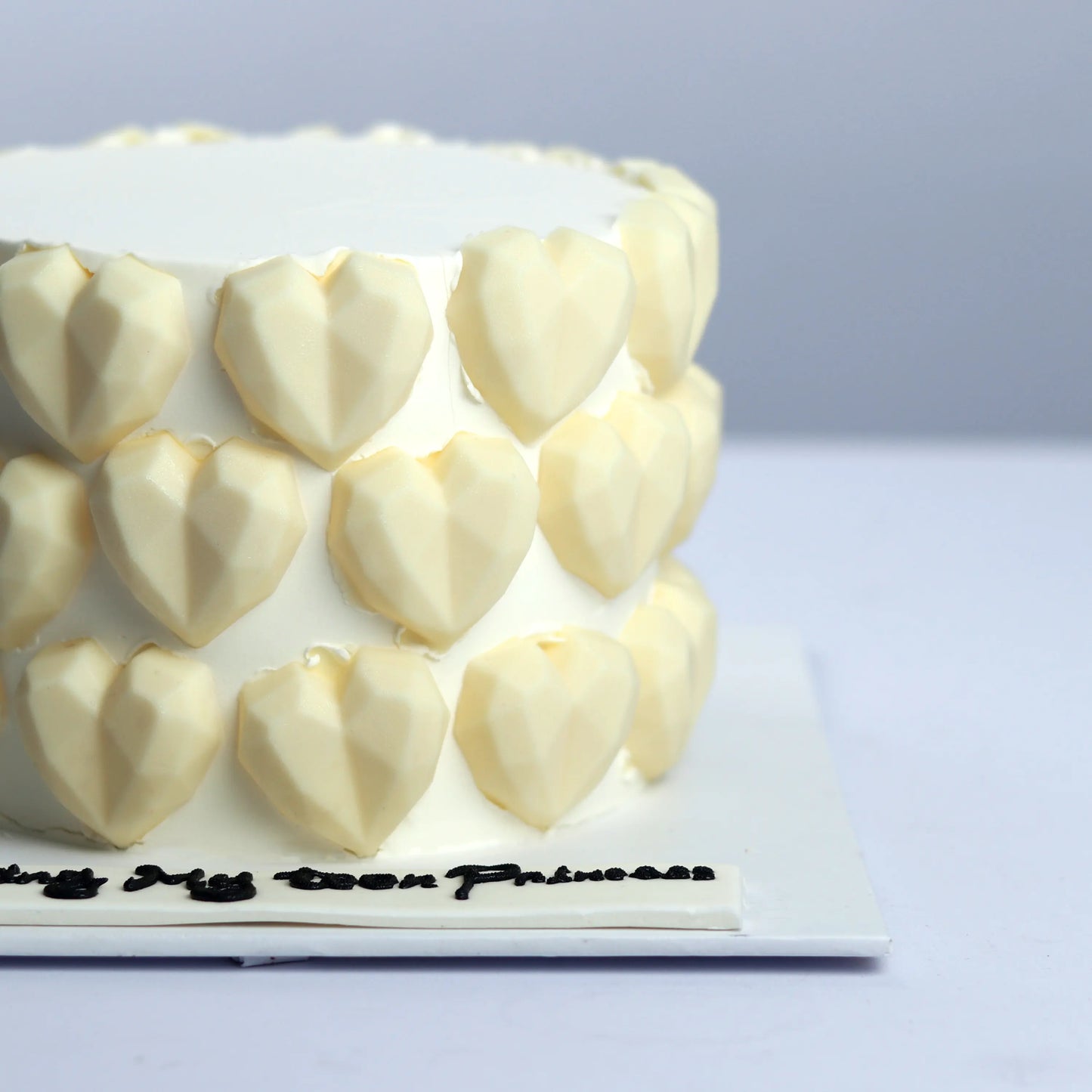 Heart In White Cake