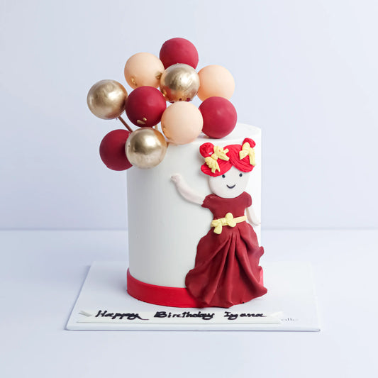 Balloon Girl Cake