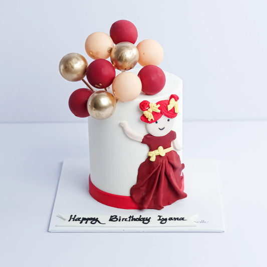 Balloon Girl Cake