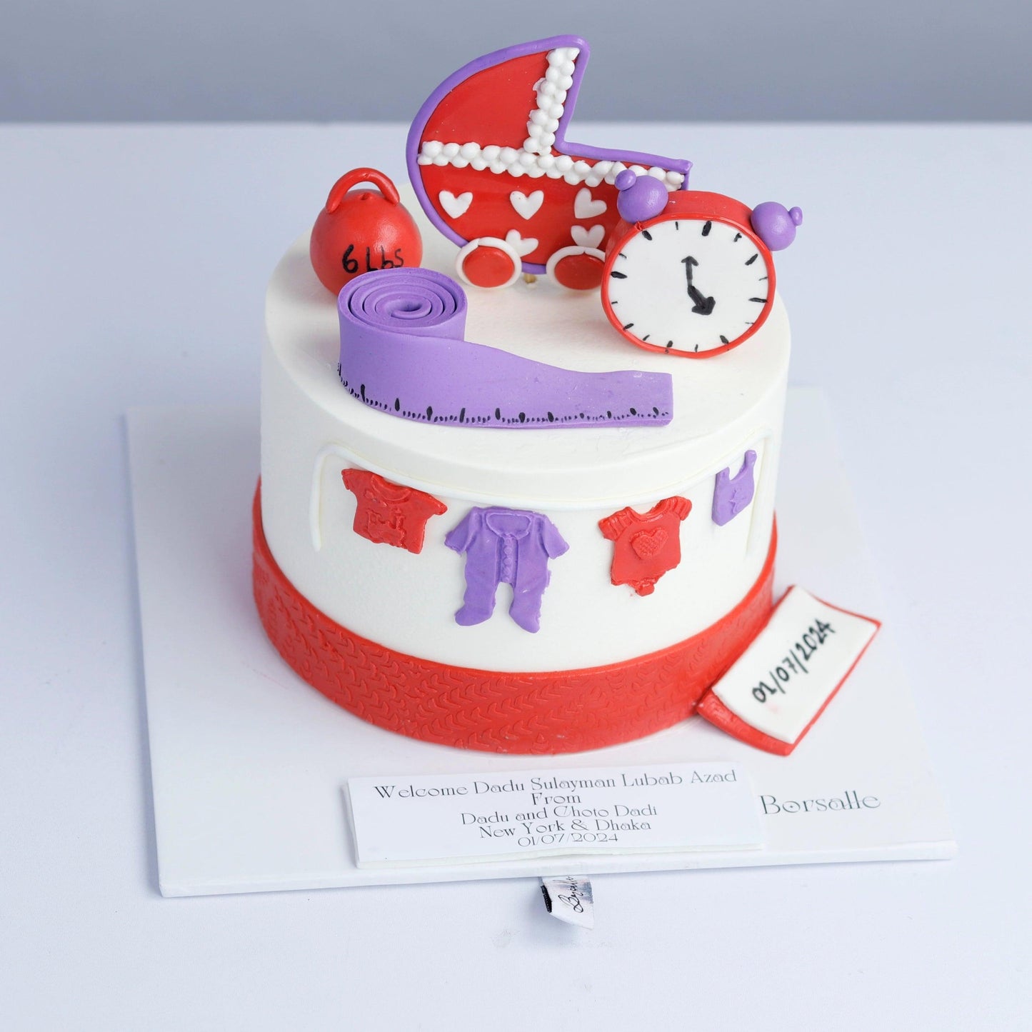 Baby Shower In Red Cake - Borsalle