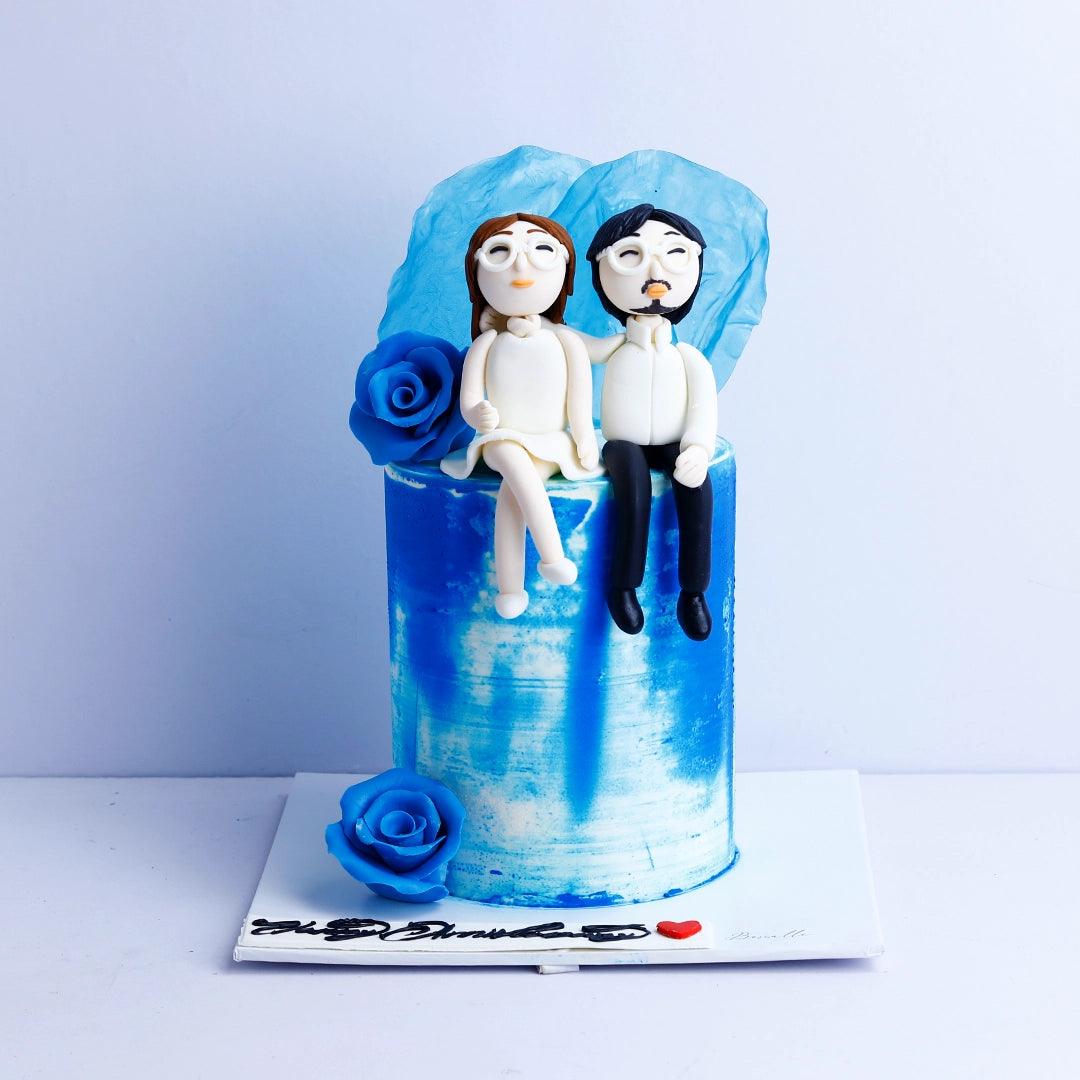 Blossoming together Cake (blue) - Borsalle