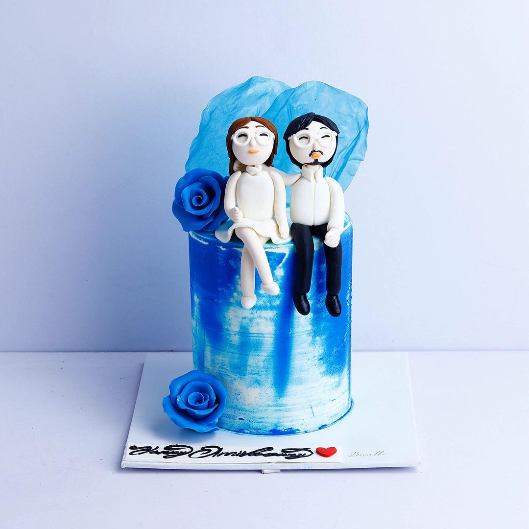 Blossoming together Cake (blue) - Borsalle