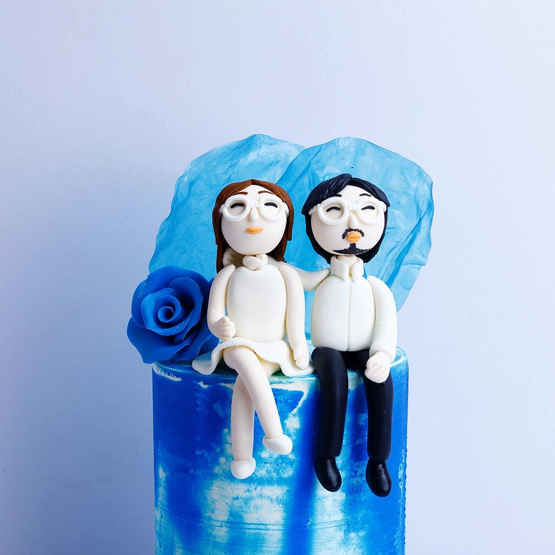 Blossoming together Cake (blue) - Borsalle