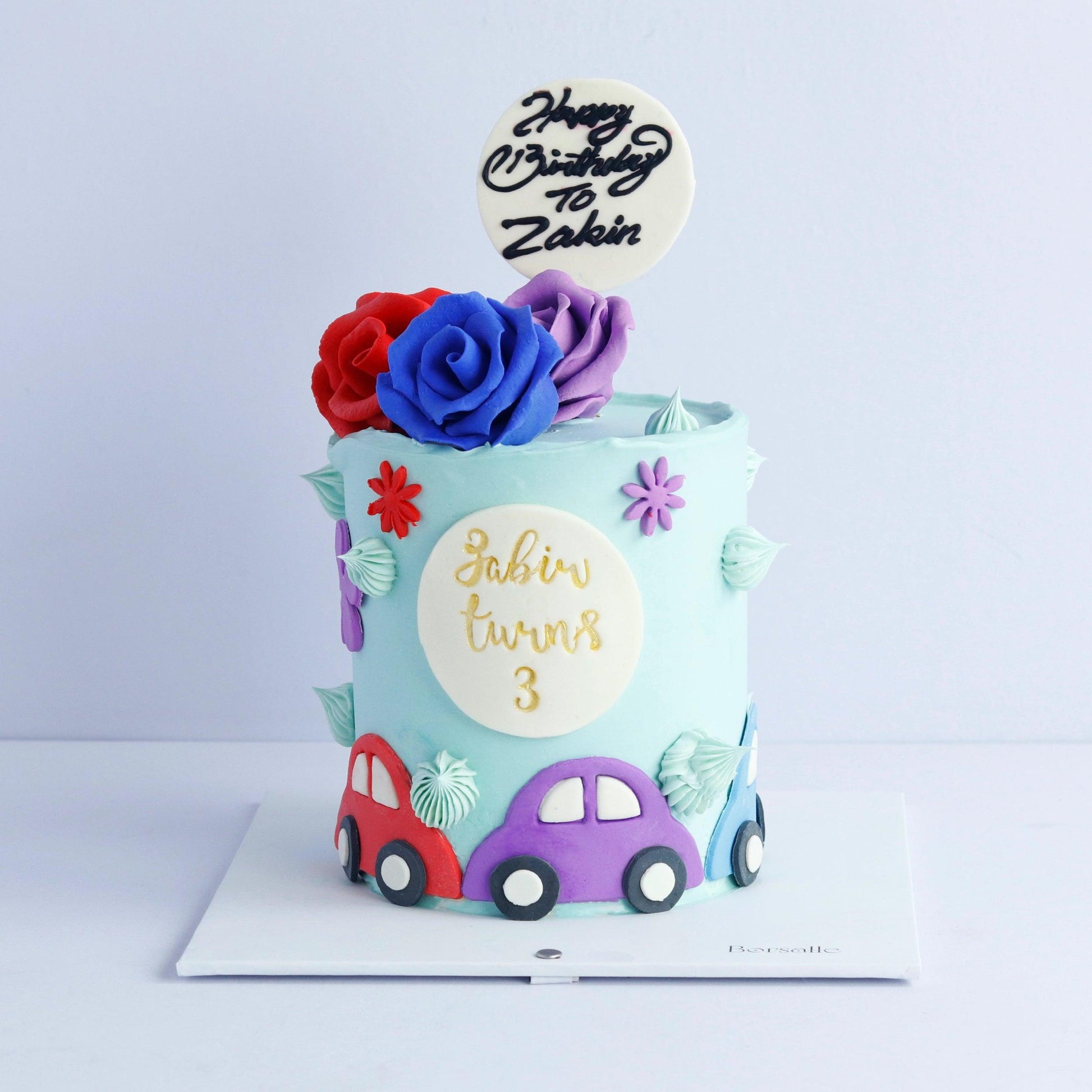 Floral Car Birthday Cake - Borsalle