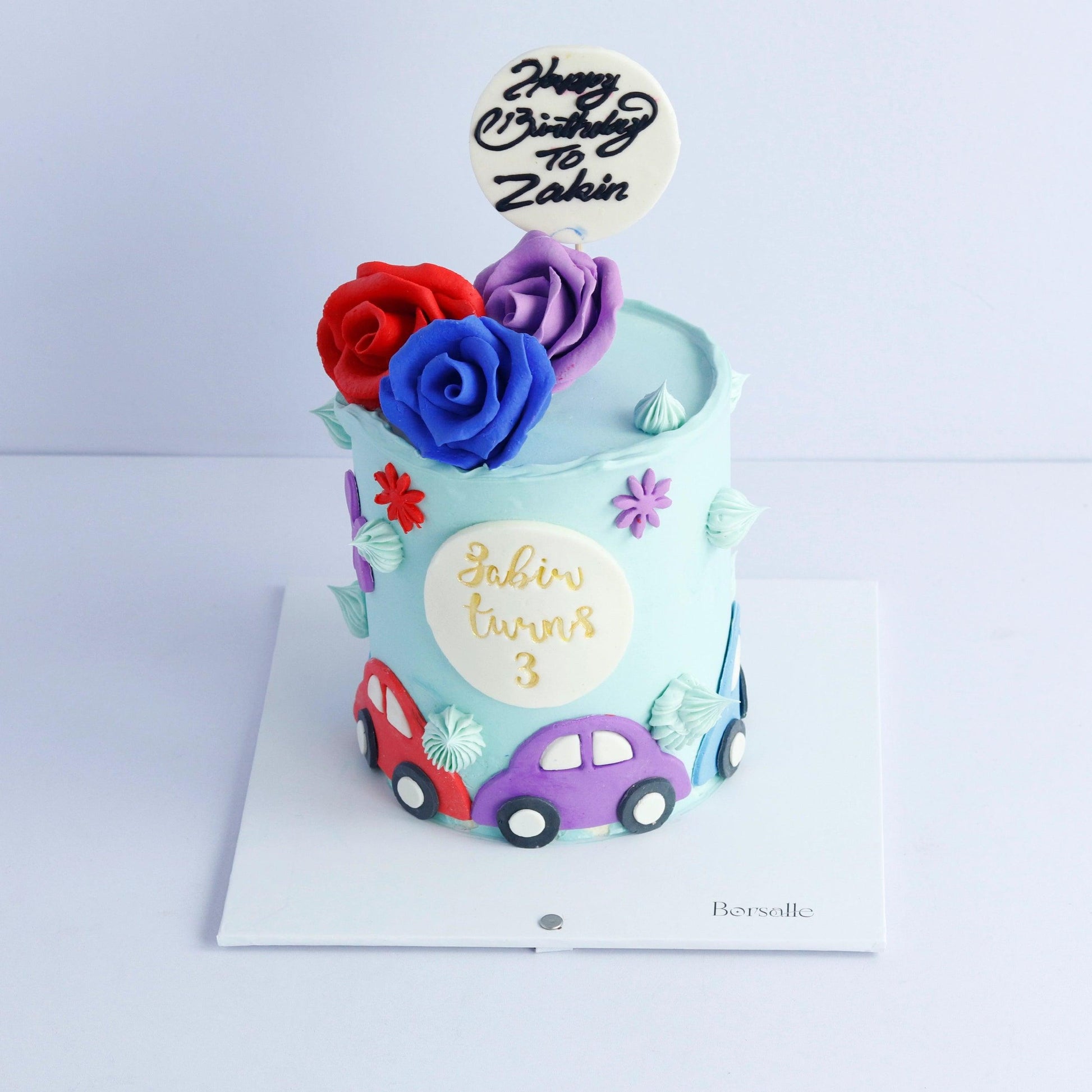 Floral Car Birthday Cake - Borsalle