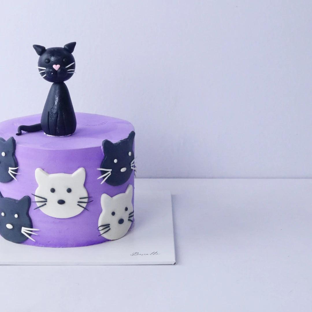 Halloween Black Cat Cake - Borsalle