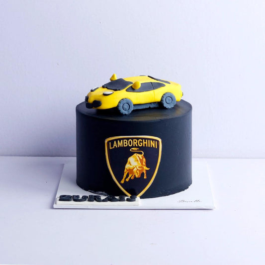 Lamborghini Car Black Cake - Borsalle