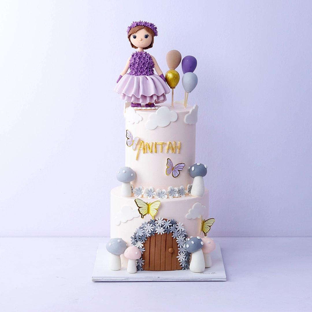 Little Girl two-tier Birthday Cake - Borsalle