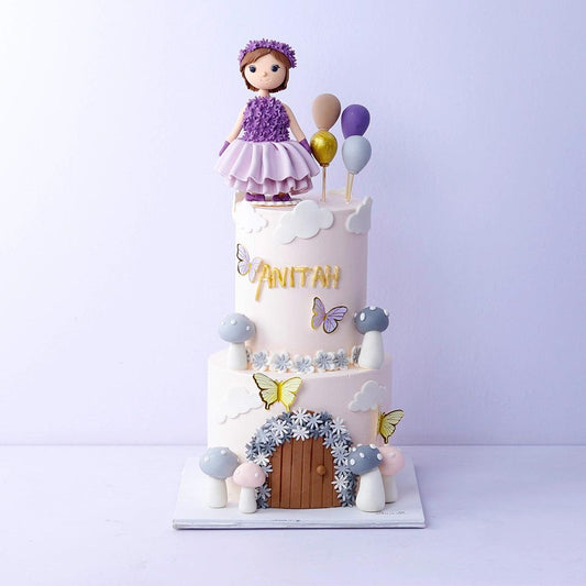 Little Girl two-tier Birthday Cake - Borsalle