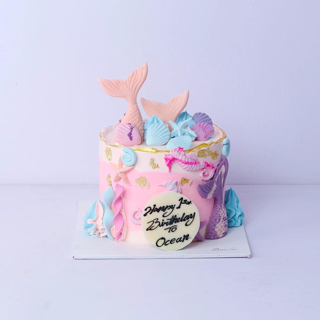 Mermaid 1st Birthday Cake - Borsalle