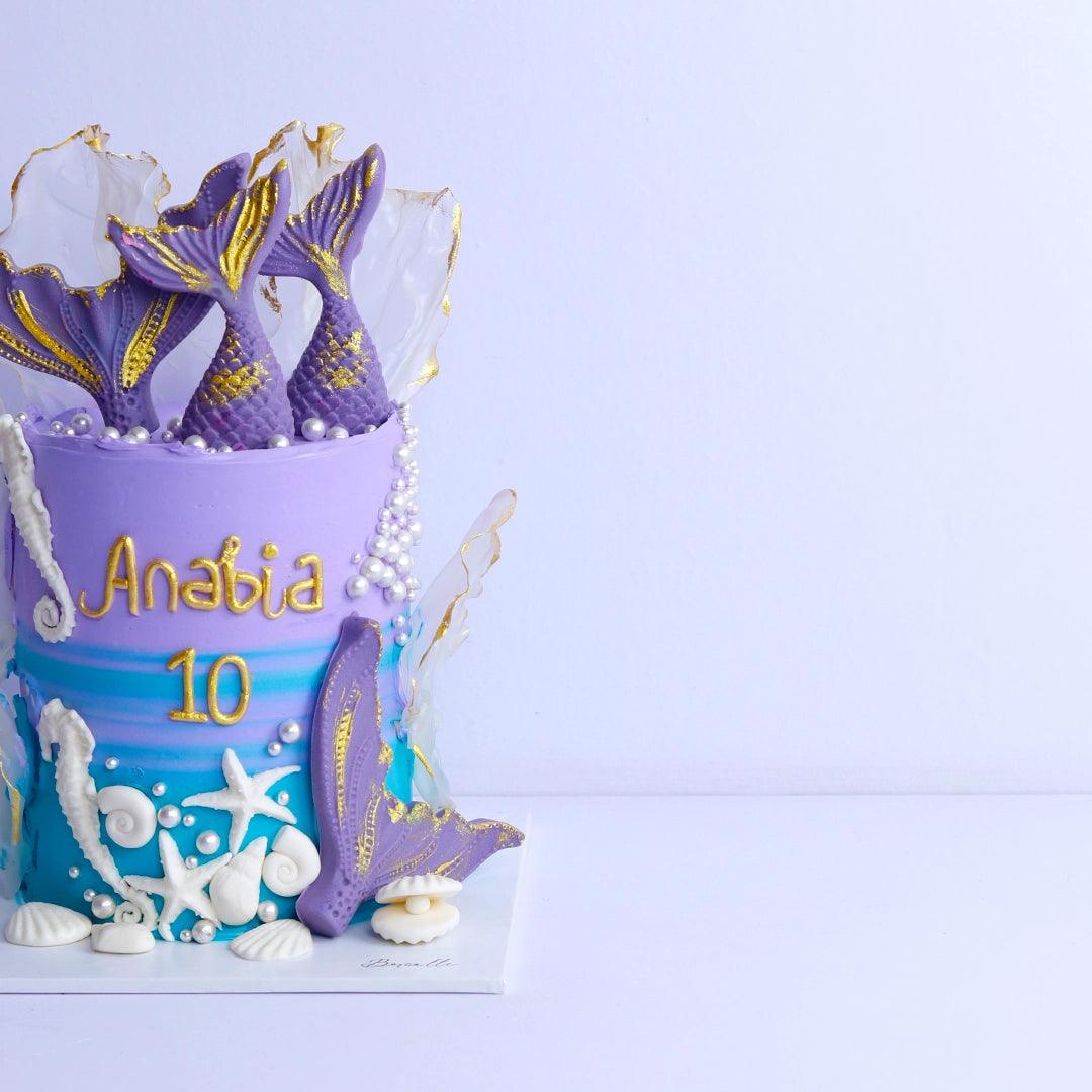 Purple Mermaid Design Cake - Borsalle