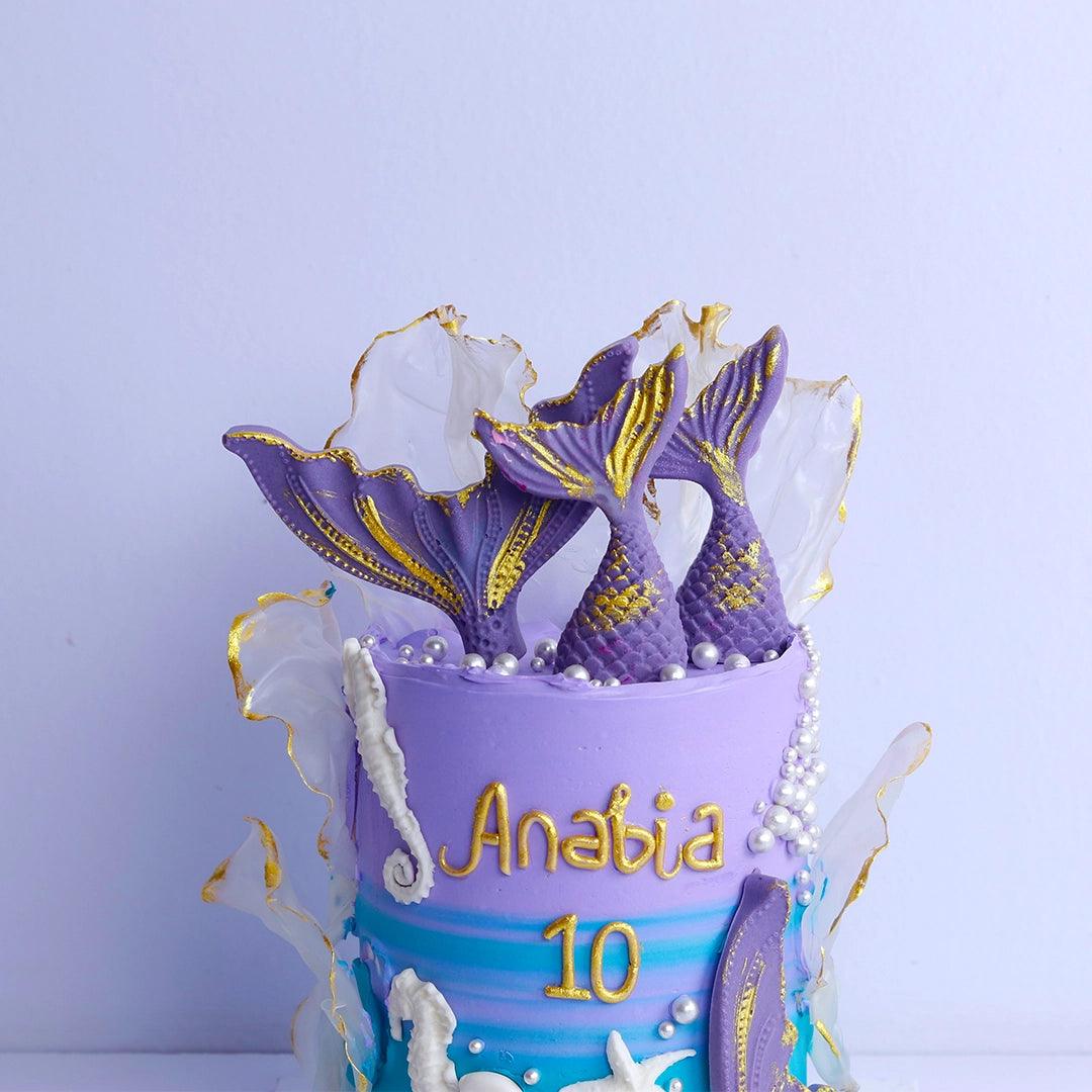 Purple Mermaid Design Cake - Borsalle