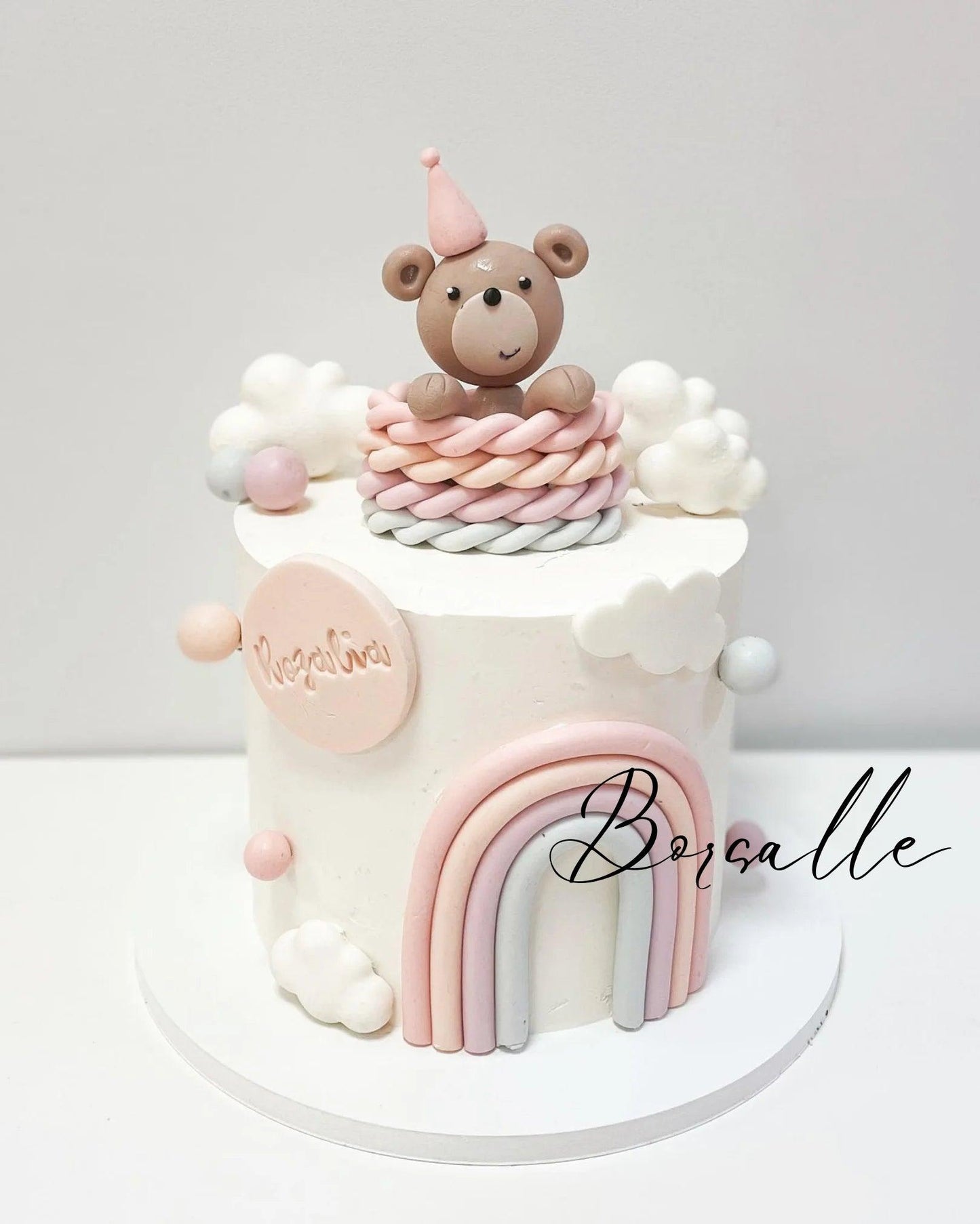 Rainbow Teddy Bear Cake - Borsalle