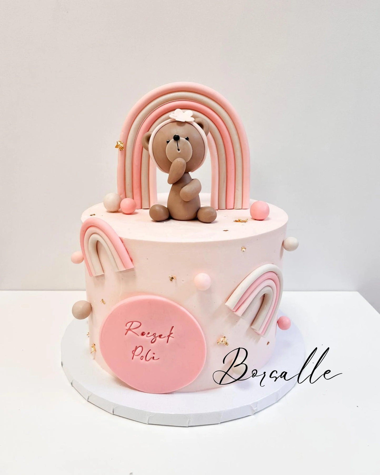 Rainbow Teddy Bear Cake - Borsalle