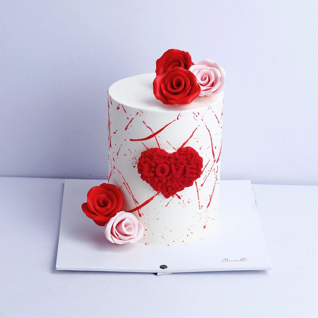 Rosettes & Hearts Valentine Cake - Borsalle