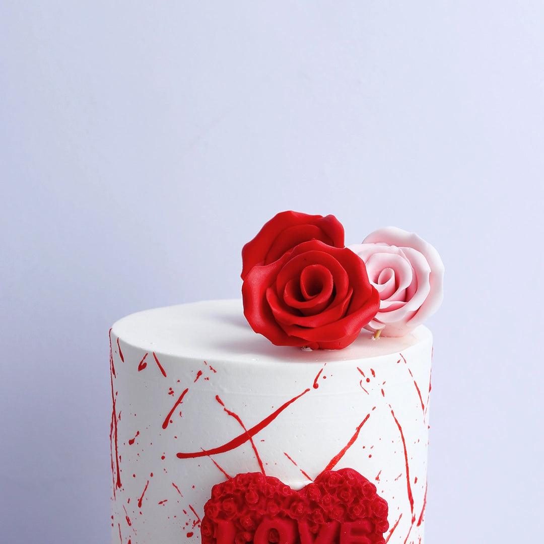 Rosettes & Hearts Valentine Cake - Borsalle