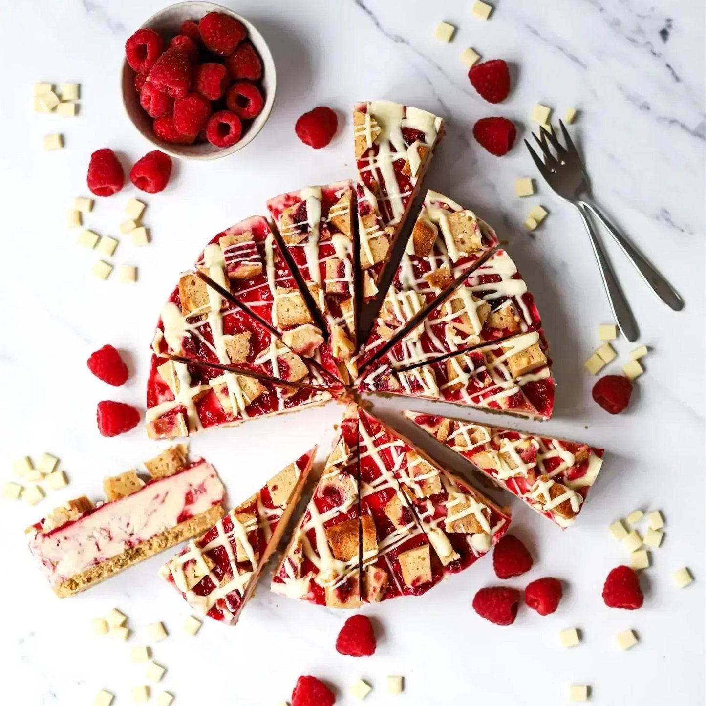 Raspberry White Chocolate Cheesecake - Borsalle