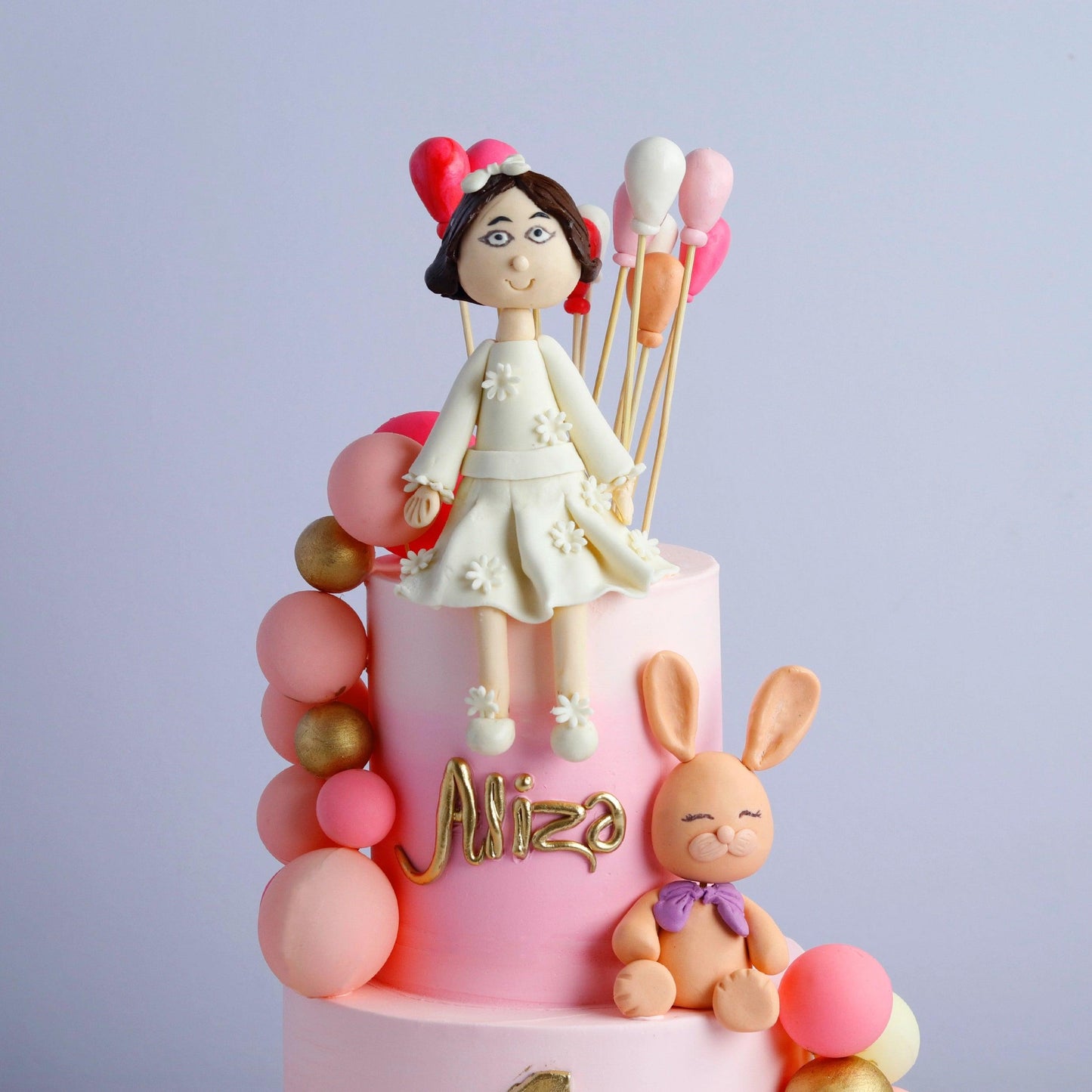 Two Tier Little Miss Balloon Cake - Borsalle