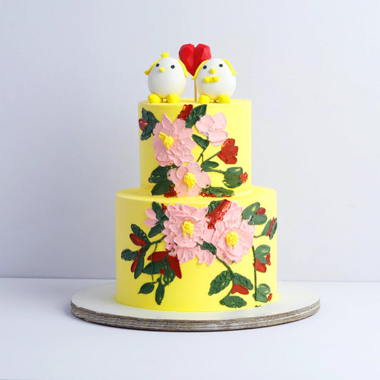 Two Tier Lovebirds Delight Cake - Borsalle