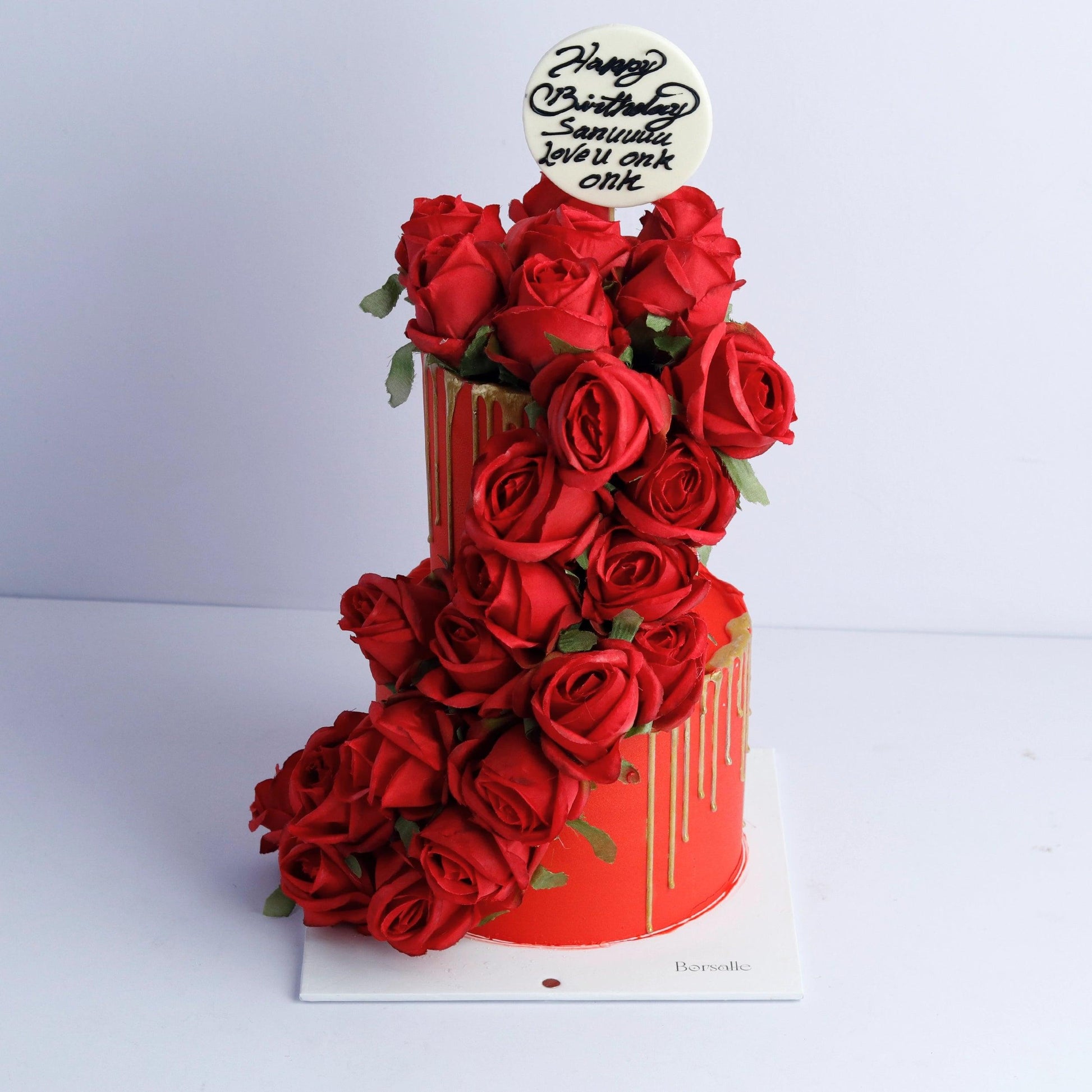 Two Tier Roses Bloom Cake - Borsalle