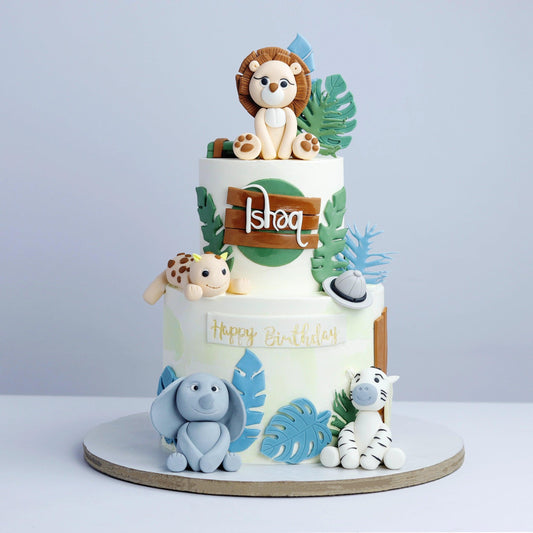 Two Tier Safari Splendor Cake - Borsalle